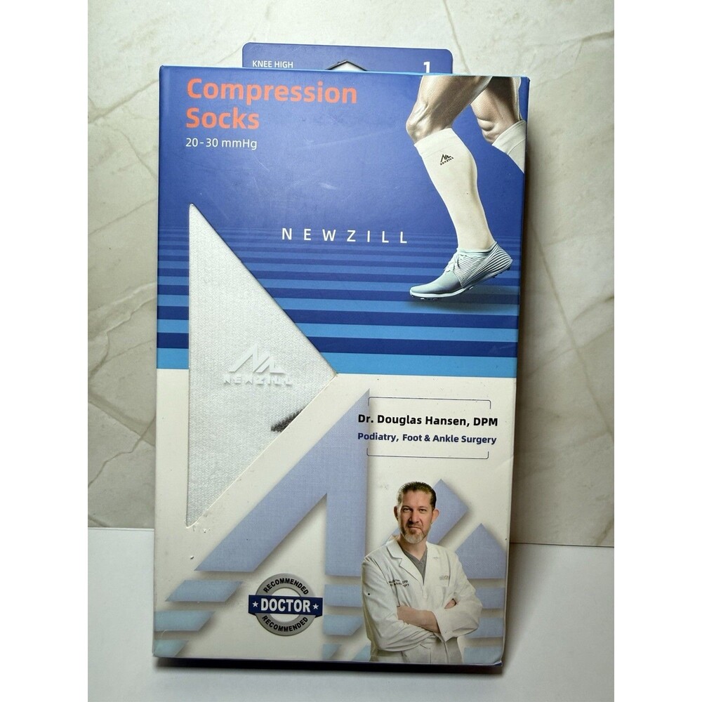 Newzill 20-30 mmHg Compression Socks Knee High L/XL Circulation Support Unisex